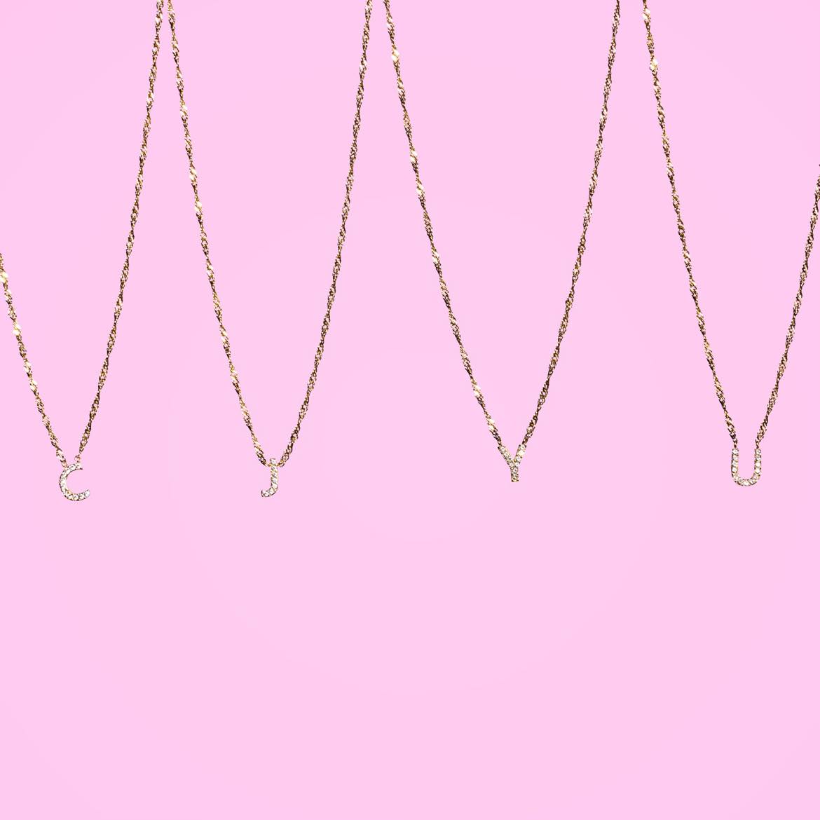 Diamond initial necklace